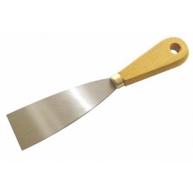 Couteau peintre lame acier 7cm manche bois - Unité