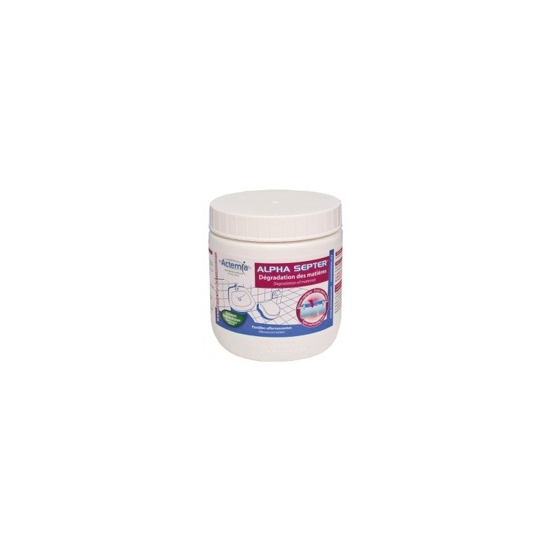 Alpha Septer - Activateur enzymatique pour fosse septique - Pot de 12  pastilles de 20g
