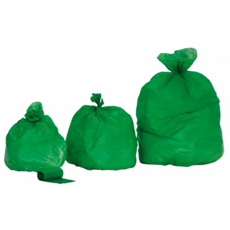 RAJA Sacs poubelle écologique 100% recyclé 30L Vert - Lot de 500