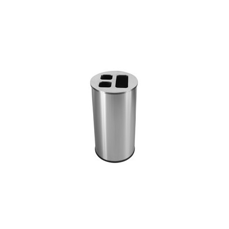 Collecteur tri séléctif 60L inox brossé