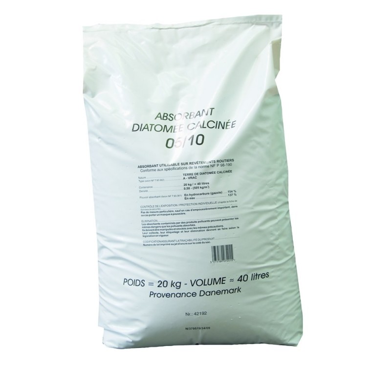 Une tonne de Terre de Diatomées: 50 sacs de 20 kg par Diateor.