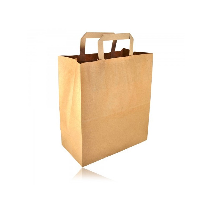 Sacs Cabas Kraft brun À Poignée Plate 26X14X32 Colis de 250