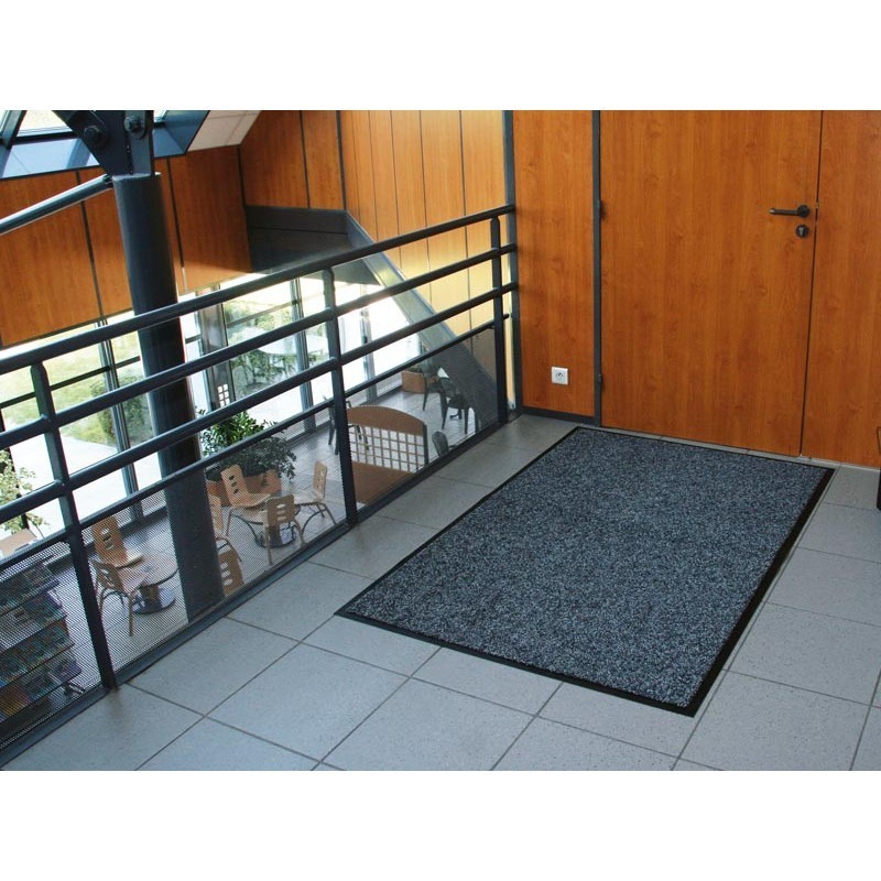 Paillasson ID Mat Mirande Bleu 40x60 Cm - Fibres Nylon Sur Semelle PVC Antidérapante - Pour Intérieur Et Extérieur Abrité - 4