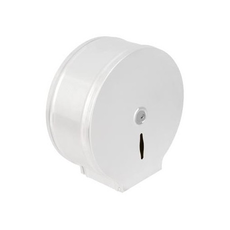 Distributeur papier toilette mini jumbo blanc époxy en acier