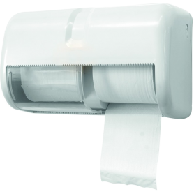 Distributeur horizontal double pour papier hygiénique sans mandrin