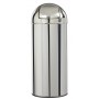 Poubelle PUSH inox Rossignol avec couvercle à trappe 45L