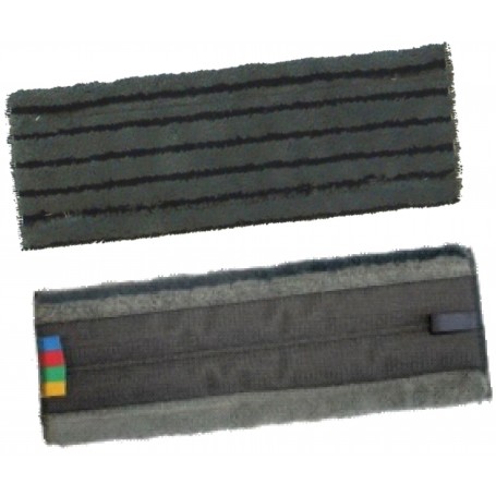 Frange microfibre grise velcro à molletons avec bandes abrasives