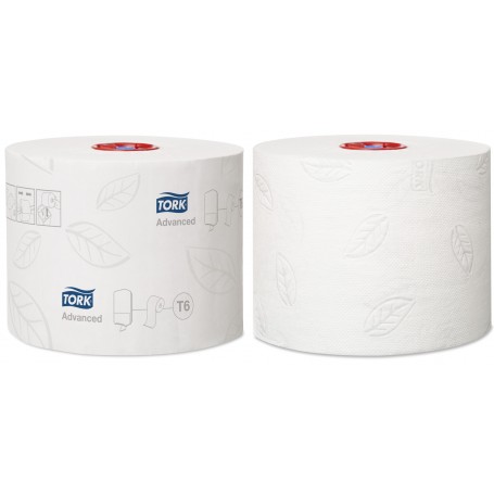 Papier toilette Tork rouleau Mid-size Advanced 2 plis T6 - Colis de 27
