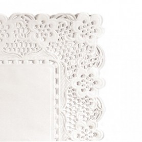 Dentelles décoratives rectangulaires 40x30 cm blanches - Paquet de 250