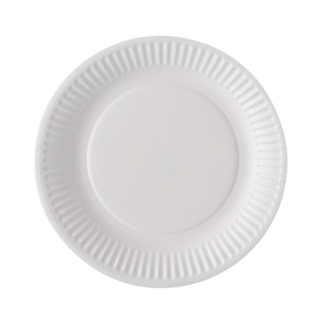 Assiette ronde en carton diam 15cm blanche - Colis de 2000