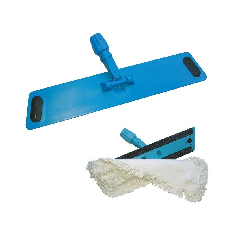 Balai Trapèze Alu Largeur 120 Cm + Manche Télescopique 180 Cm - Velcro, Frange Incluse - Pour Grandes Surfaces - 5