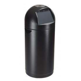 Poubelle Rossignol 52l Cyvomax avec cendrier en plastique noir