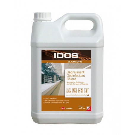 Dégraissant désinfectant chloré moussant IDOS D'CHLORE - Bidon de 5L