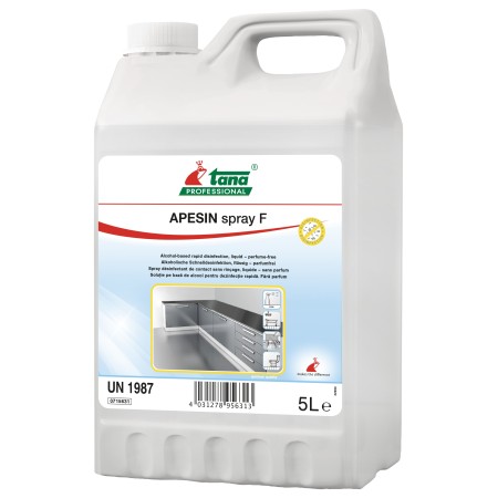 APESIN Spray, Spray désinfectant de contact sans rinçage - Bidon de 5L