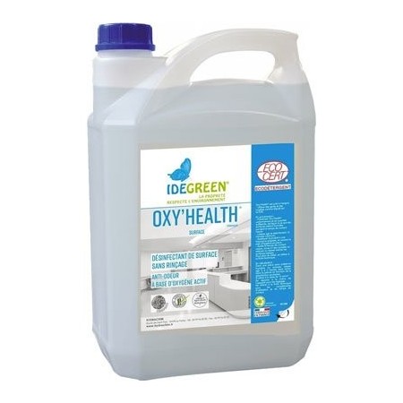 Désinfectant de surface - sans rinçage - anti-odeurs - Déterquat Oxy'Health - Bidon de 5L