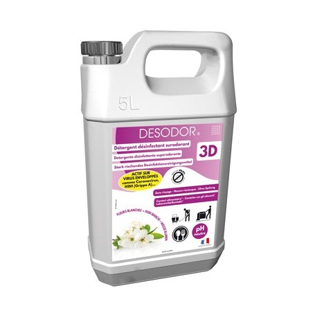 3D Détergent désinfectant surodorant Fleurs Blanches - Bidon de 5L
