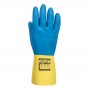 Gant Latex Double enduction Jaune/Bleu - La paire | Halvea