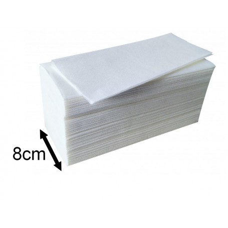 Essuie-mains en pure ouate blanc plié en W 3 plis (21 x 32 cm) 