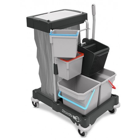 Chariot de lavage-ménage avec seaux 2 x 15 L et 2 x 5 L | Halvea