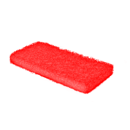 Tampon abrasif rouge 12x25cm épaisseur 2cm - Lot de 20
