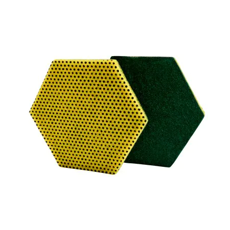 Tampon à récurer 3M™ Scotch-Brite™ 96HEX 2 en 1, vert/jaune, 147 x 127 mm - Boite de 15