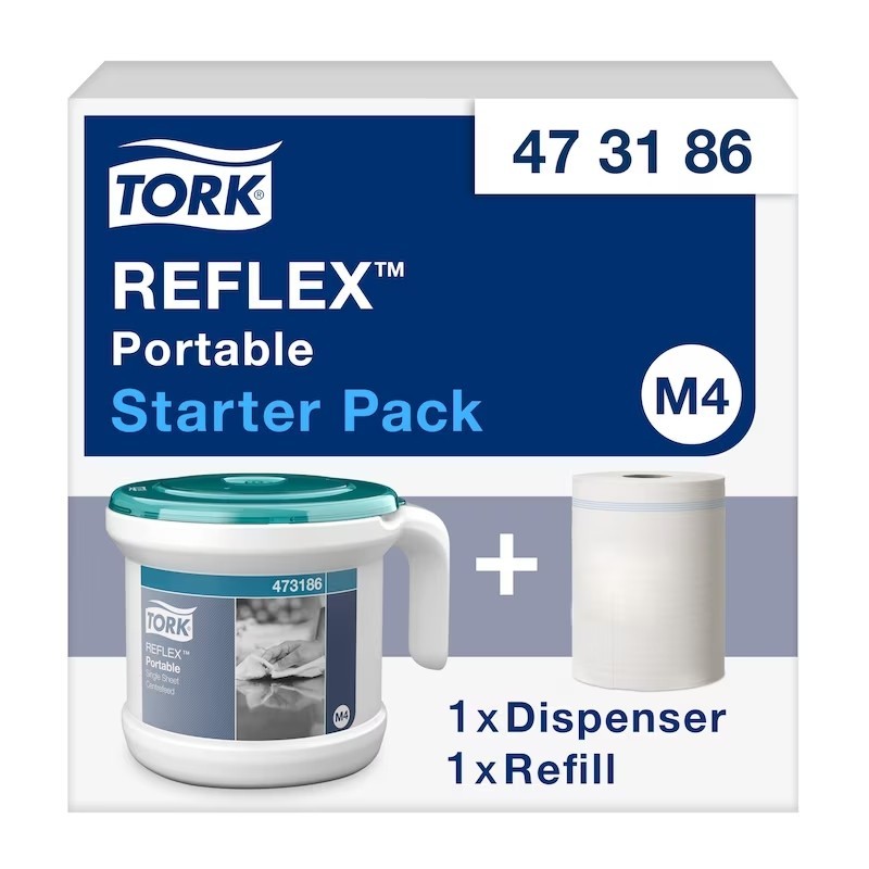 Tork Starter Pack Mini Bobine Dévidage Central M1 Blanc - Distributeur + Rouleau 120m