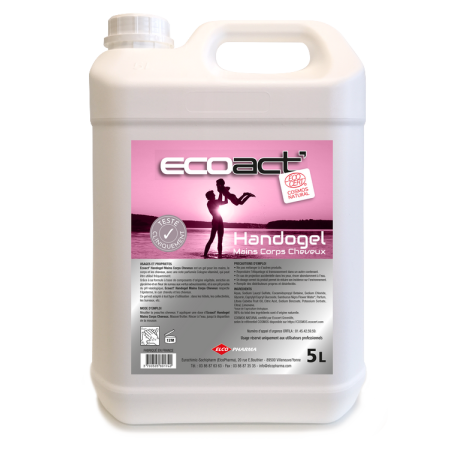 ECOACT Handogel - Gel écolabel idéal pour les mains, corps et cheveux - Bidon de 5L