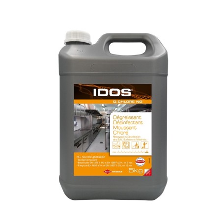 Dégraissant désinfectant chloré moussant IDOS D'CHLORE - Bidon de 5L