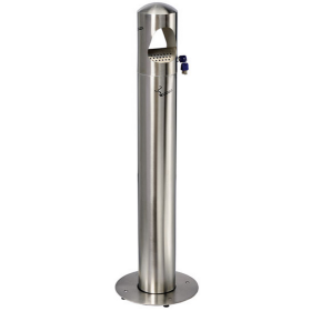 Cendrier sur pied Birkin en inox avec fermeture