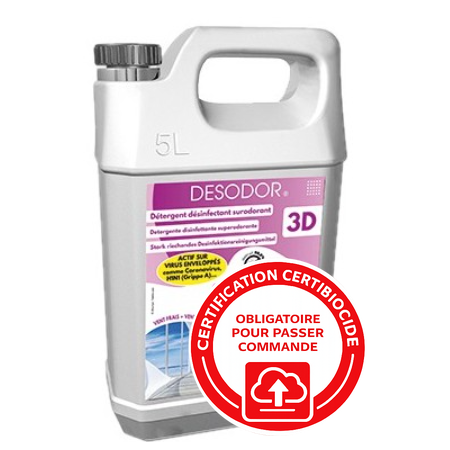 3D Détergent désinfectant surodorant Vent Frais - Bidon de 5L