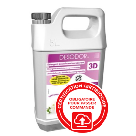 3D Détergent désinfectant surodorant Fleurs Blanches - Bidon de 5L