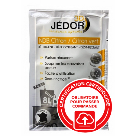 3D Détergent Désinfectant Désodorisant Jedor - Parfum Citron- 250 doses de 20ml