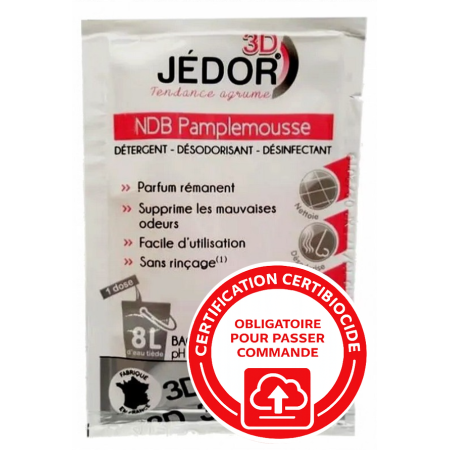 3D Détergent Désinfectant Désodorisant Jedor - Parfum Pamplemousse- 250 doses de 20ml