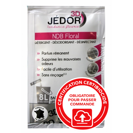 3D Détergent Désinfectant Désodorisant Jedor - Parfum Floral- 250 doses de 20ml