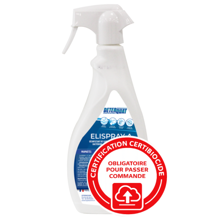 Désinfectant des surfaces sans rinçage Elispray A - Flacon de 750mL