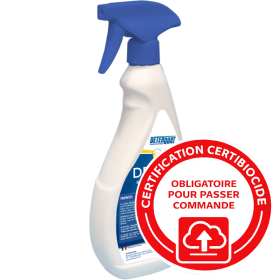 Dégraissant désinfectant alimentaire bactéricide fongicide et virucide - Déterquat DDM PAE - Flacon de 750ml