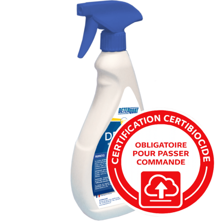 Dégraissant désinfectant alimentaire bactéricide fongicide et virucide - Déterquat DDM PAE - Flacon de 750ml