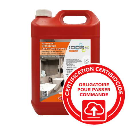 Nettoyant détartrant désinfectant Idos Acidobact - Bidon de 5L