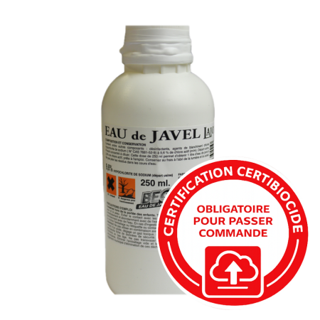 Javel concentrée 9,6% - 30 cruchons de 250ml