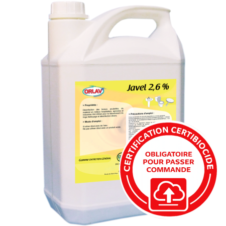 Javel classique 2,6% - Bidon de 5L