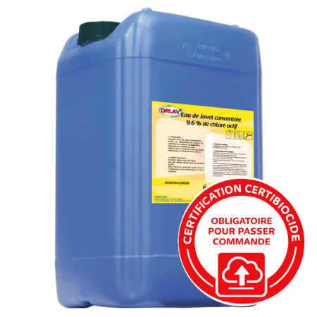 Javel concentrée 9,6% - Jerrican de 20L