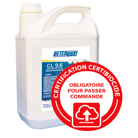 Deterquat CL 9,6% parfumé eucalyptus - Bidon de 5L