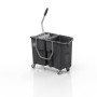 Chariot de lavage bi-bacs Clevy avec presse integrée faible encombrement