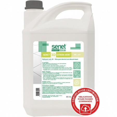 NETTOYANT SOLS 3D Détergent, désinfectant et désodorisant Citron vert - Bidon de 5L