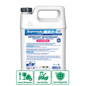 Détergent désodorisant contact alimentaire Parfum Bonbon - Bidon de 5L