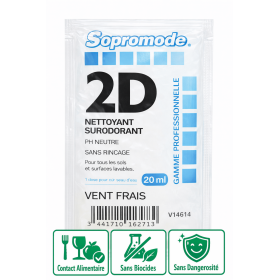 Détergent désodorisant contact alimentaire Parfum Vent Frais - 250 Dosettes 20ml