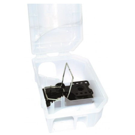 Poste à appât piège à rat ROTECH BULLET blanche translucide  avec tapette - unité