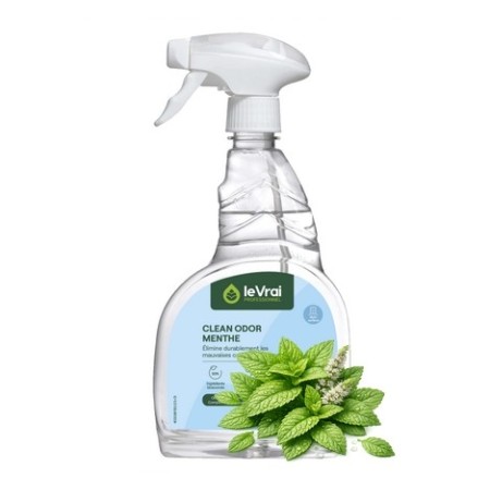 Le Vrai Professionnel Clean Odor Menthe - Odorisant enzymatique parfum Menthe Eucalyptus - Flacon de 750ml