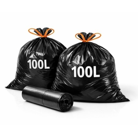 Sac Poubelle 100 Litres Standard à lien coulissant - Colis de 100