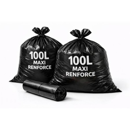 Sac Poubelle 100 Litres Maxi Renforcé Noir - Colis de 200